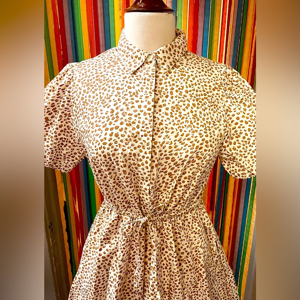 🦒 NWT J. CREW 🦒 Animal Print Cotton Midi Shirt Dress with Pockets 🦒